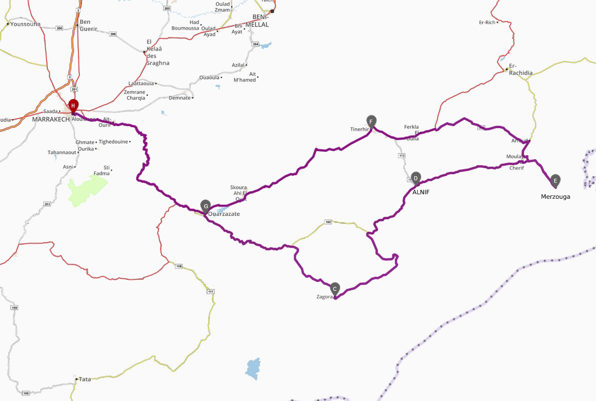 The Full Circle of the South - Itinerary