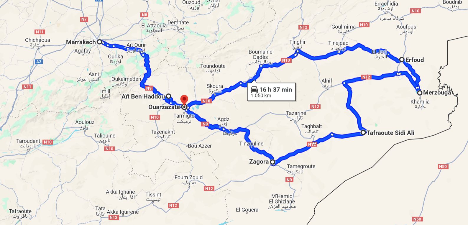 7 Days el Mharech & Ramlia Group Tour - Itinerary