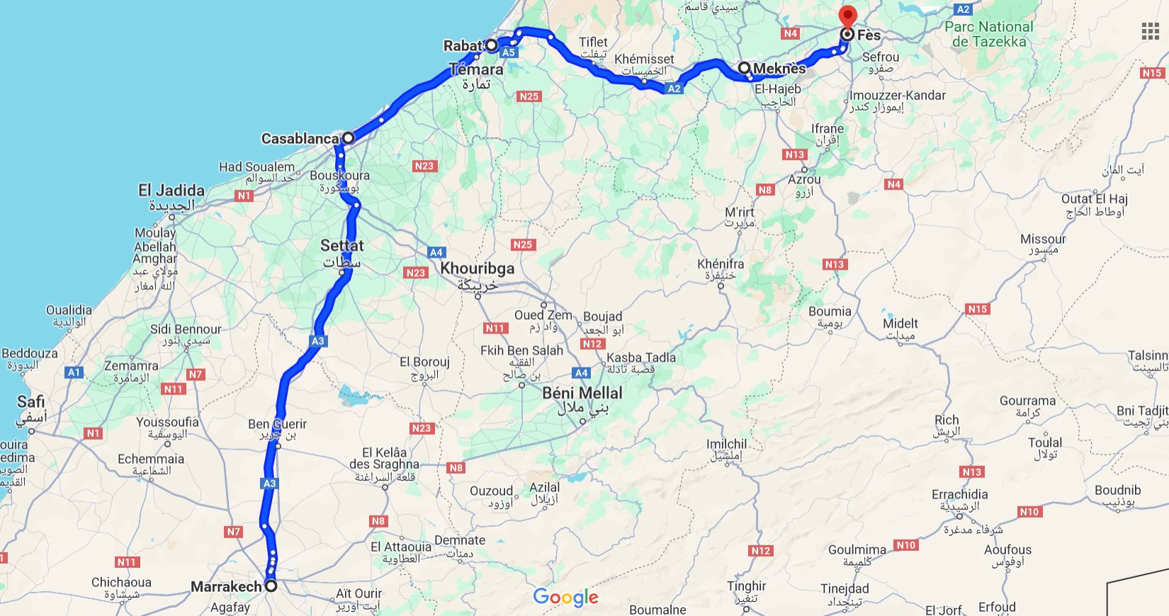 Circuit 6 Jours Villes Impériales - Itinéraire