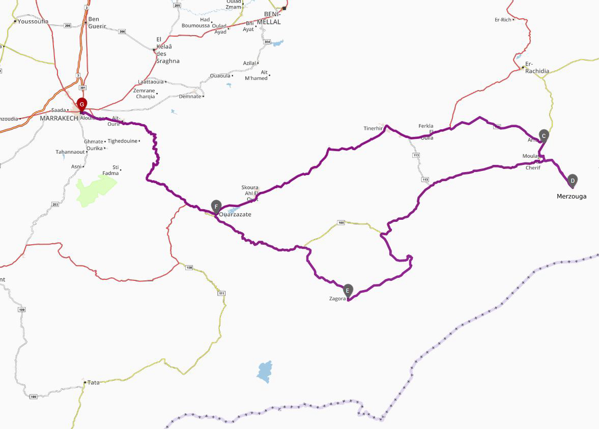The Fascination of the Desert - Itinerary